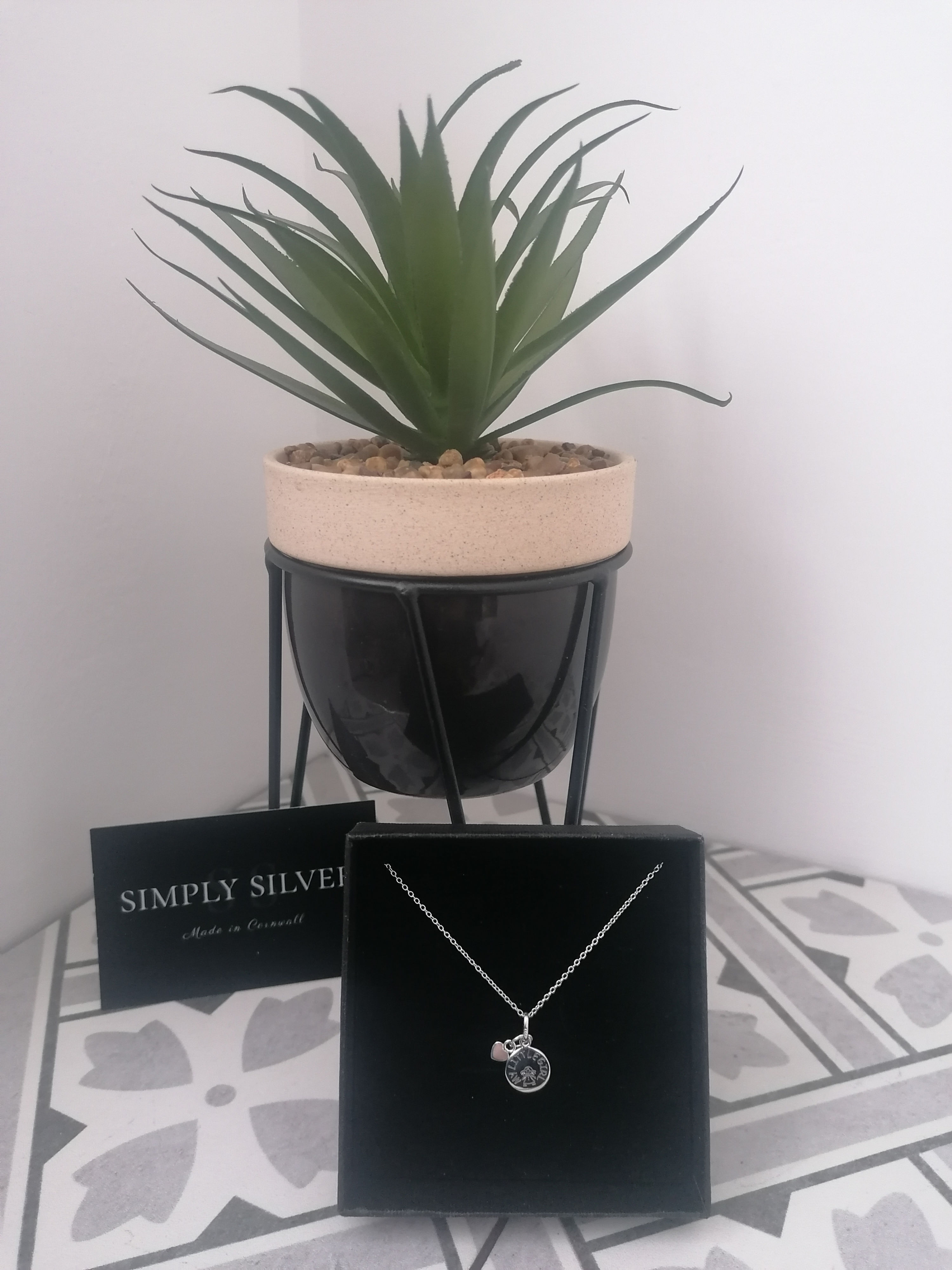 925 Sterling Silver My Little Girl And Heart Charm Necklace