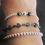 Thumbnail: Sterling Silver and Hematite Heart beaded Stacking Bracelet 