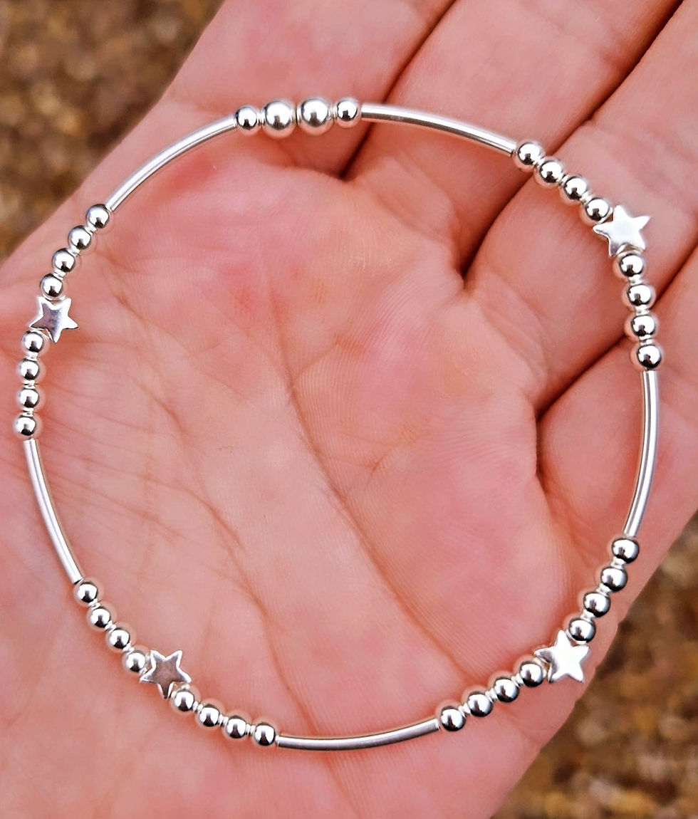 Sterling Silver, Star Stacking Bracelet
