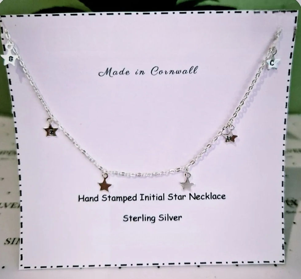Thumbnail: Sterling Silver Hand stamped Initial Necklace 