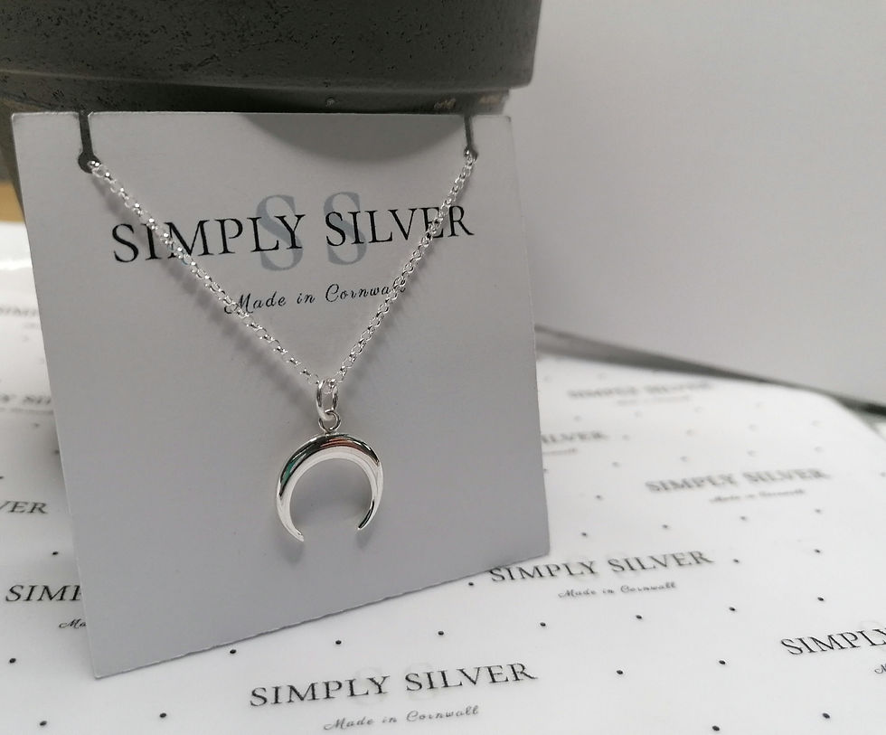 Sterling Silver Crescent Moon Necklace