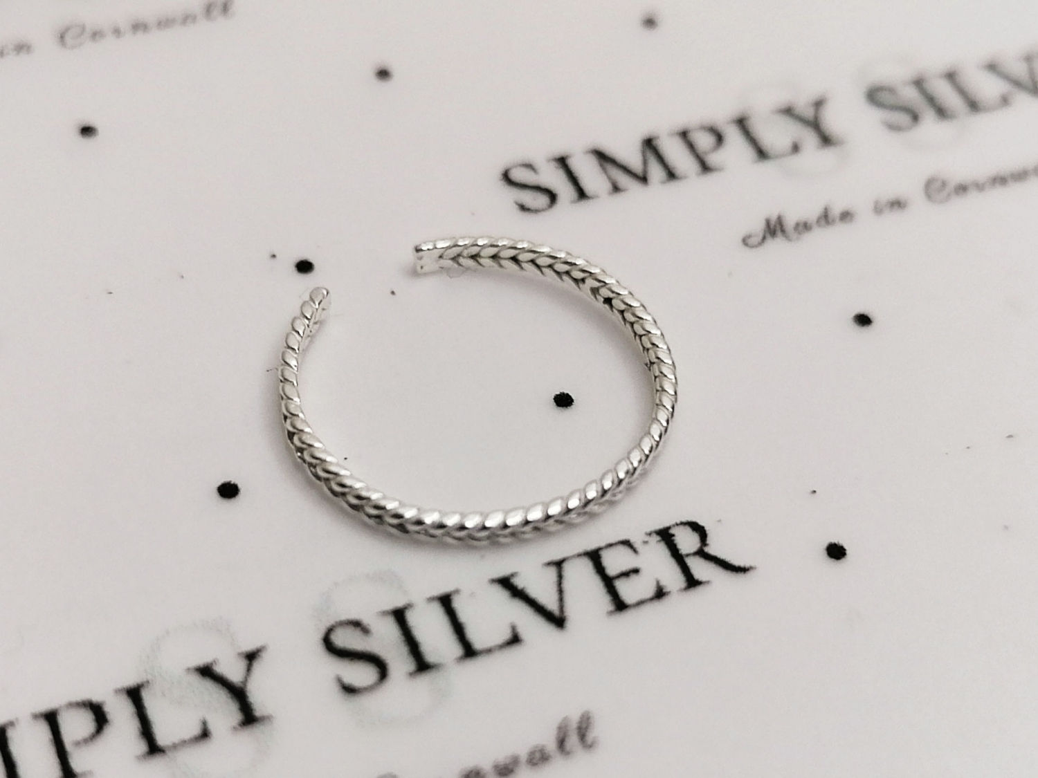 Sterling Silver Adjustable Rope Toe Ring 