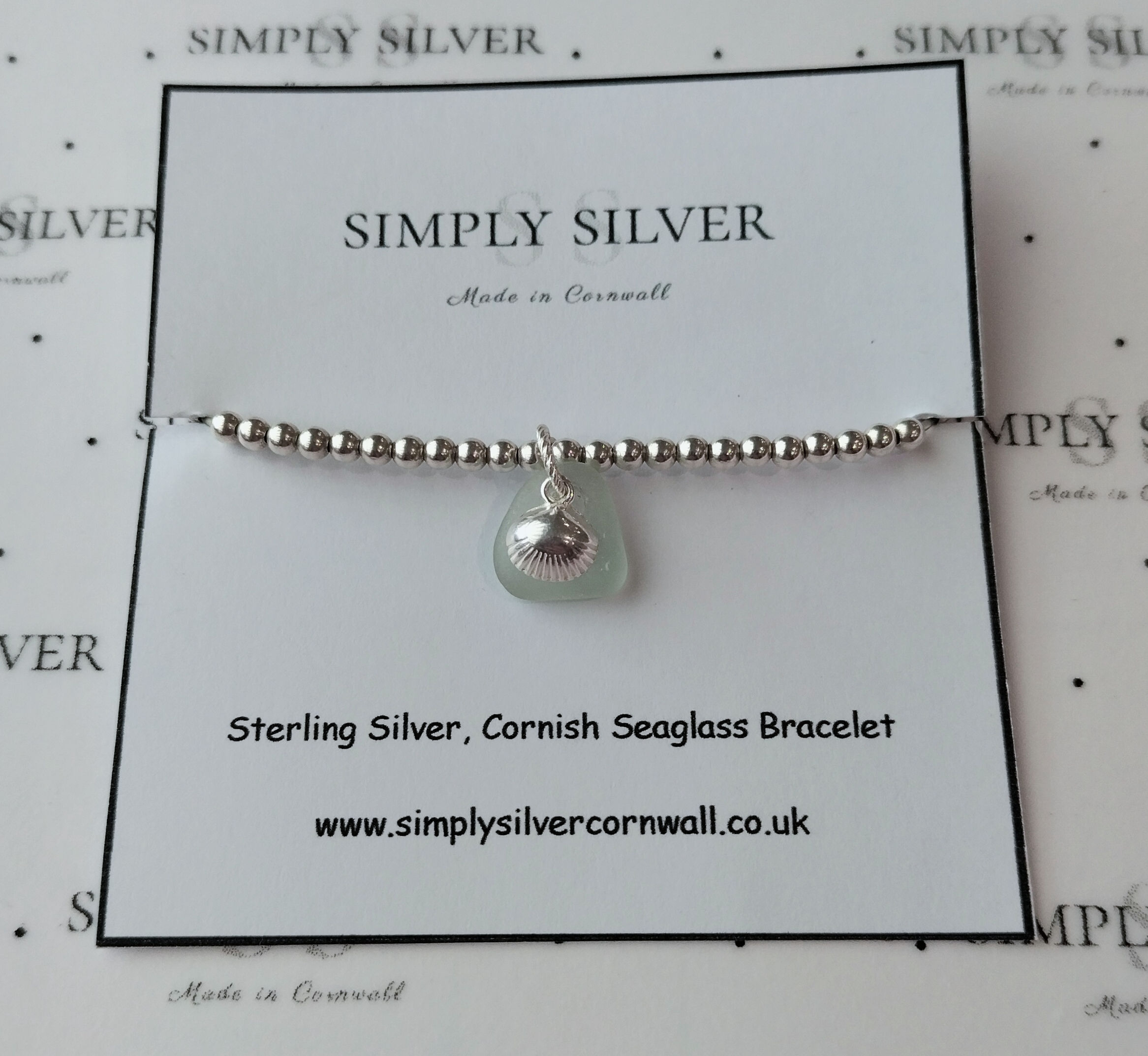 Sterling Silver Cornish Seaglass Bracelet 