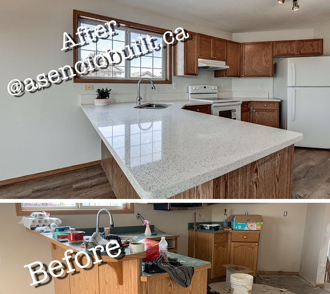 Full home renovation featuring modern kitchen remodel by Asencio Built Construction in Calgary
