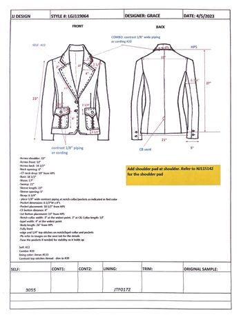 CONTRAST PIPING BLAZER