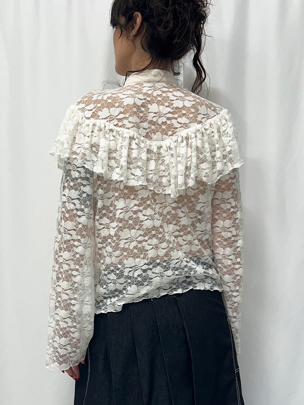 Thumbnail: LACE RUFFLE BLOUSE