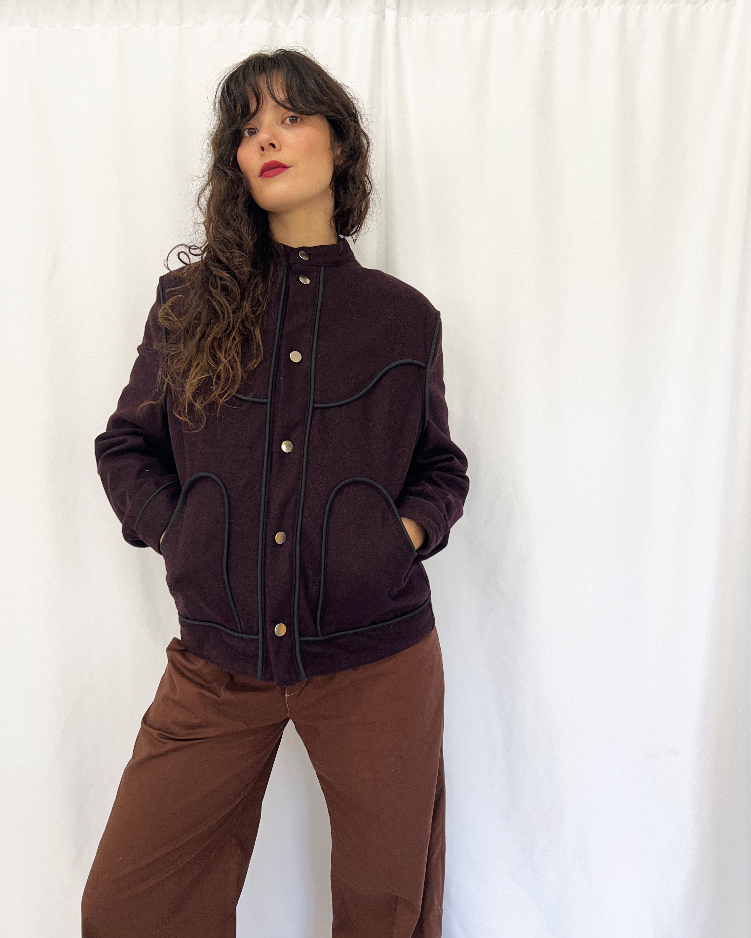 MAROON MOTO JACKET