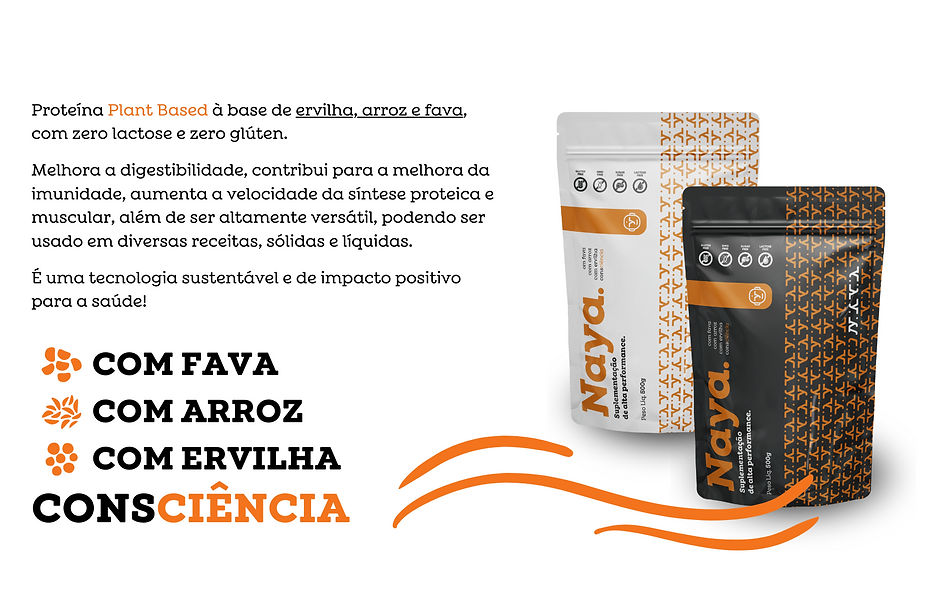 Proteína Plant Based. à base de ervilha, arroz e fava, com zero lactose e zero glúten. Mel