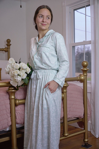 The Gabrielle~ mint and white classic Skirt Pajama ™ set | Hannah