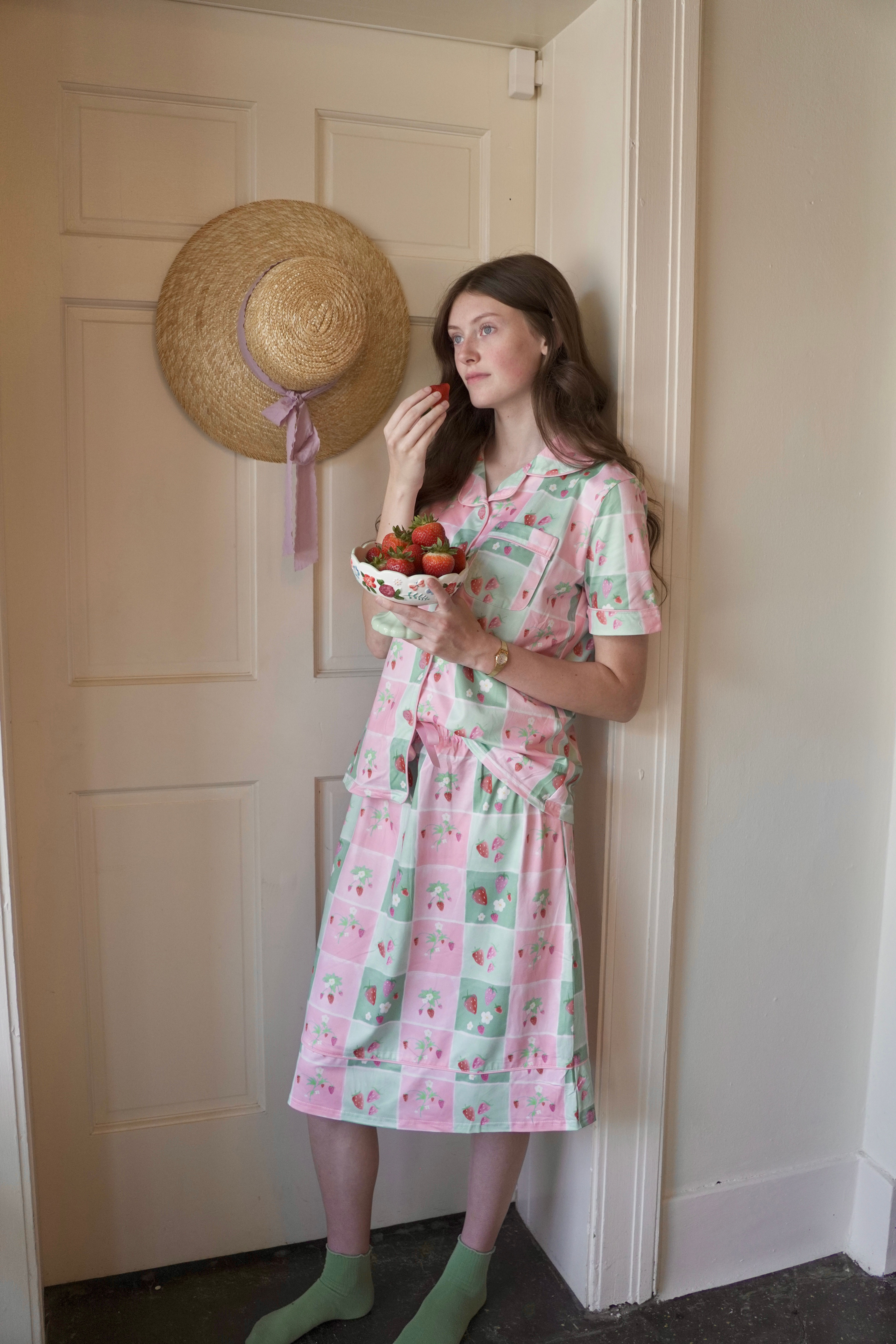 Berry Bloom~ strawberry print Skirt Pajamas™
