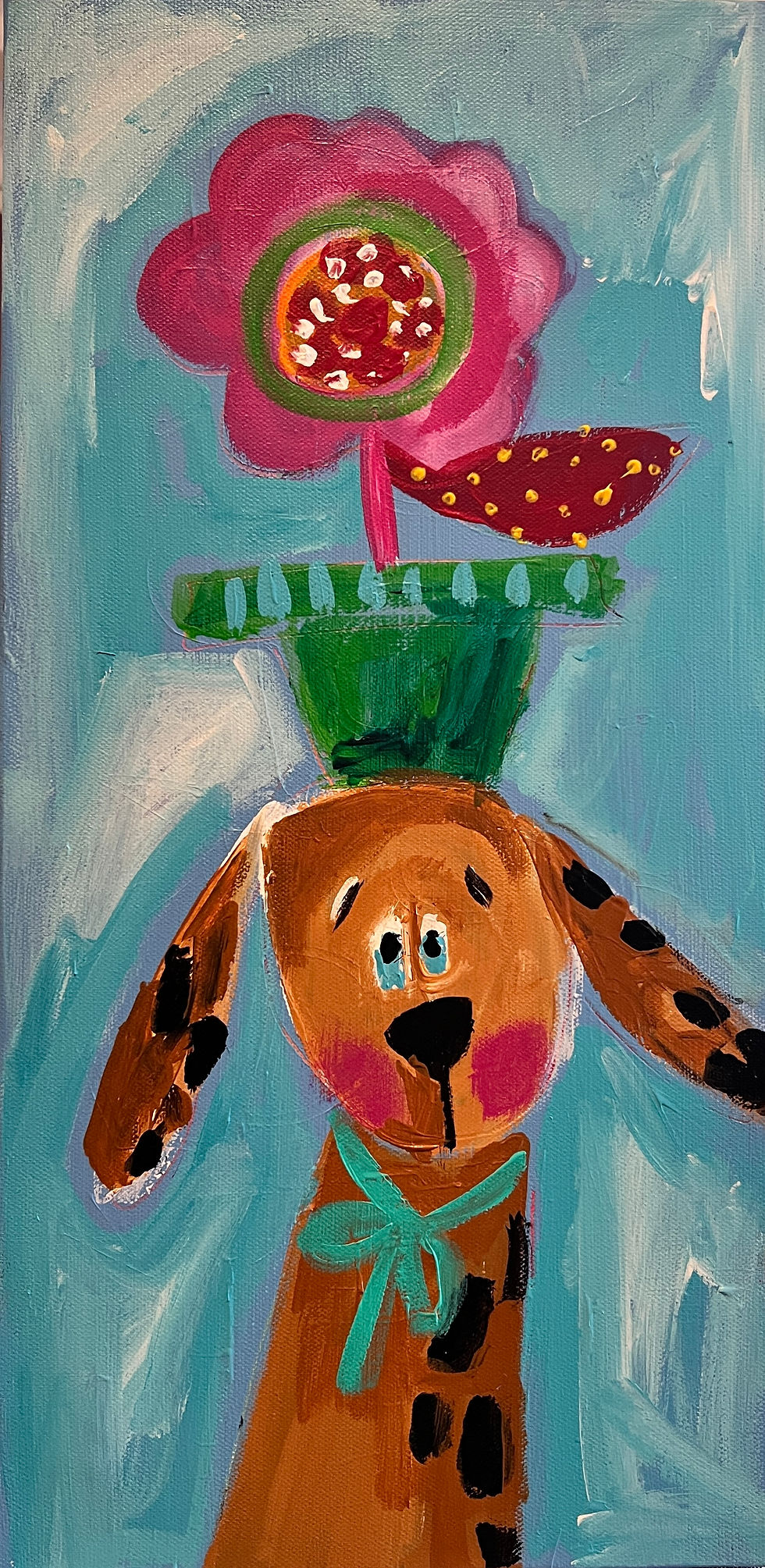 Dog w/flower pot ~Wed., April 30, 3:45-5:00