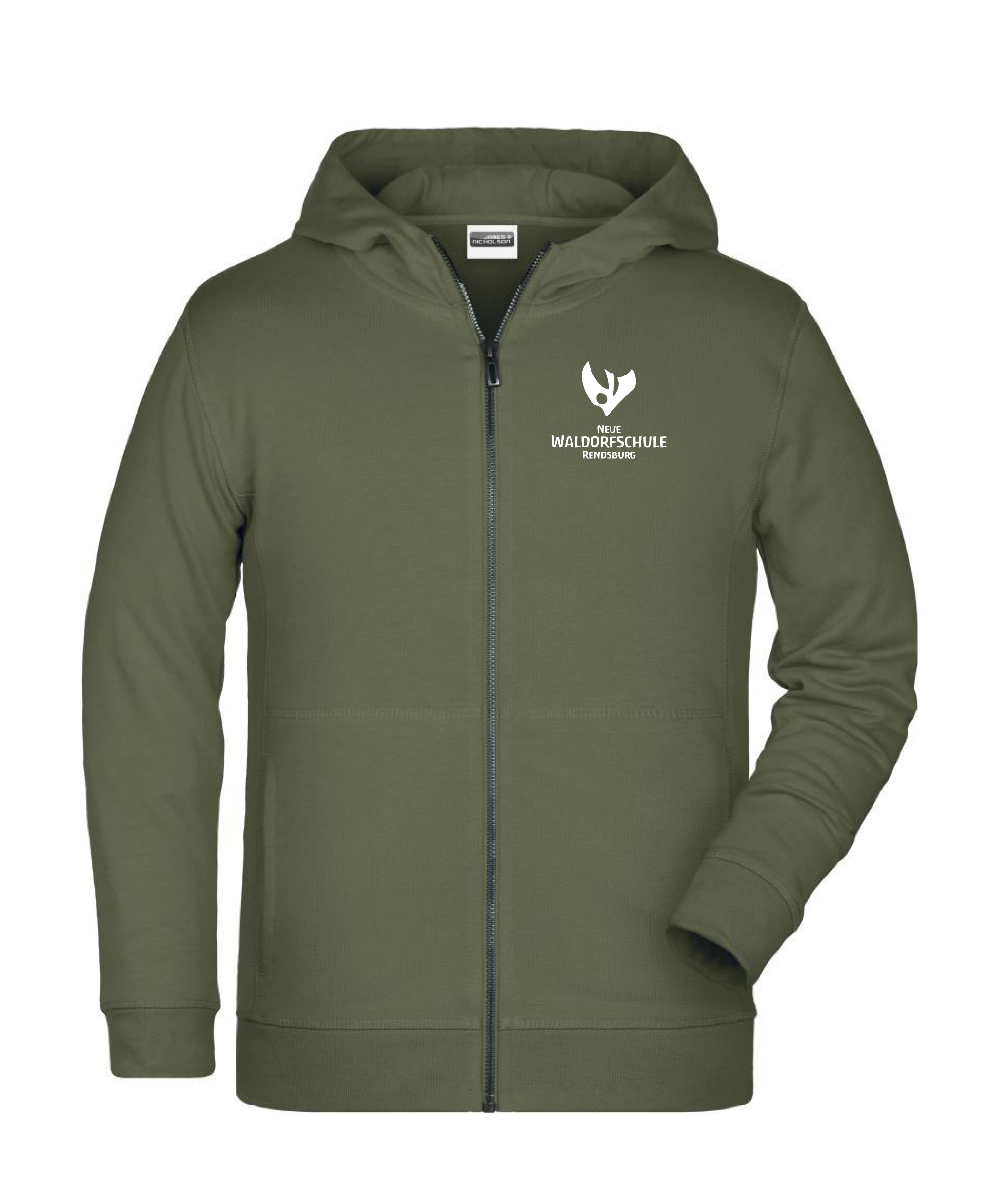 NWS Kinder Sweatjacke mit Kapuze mit Logo vorn und hinten