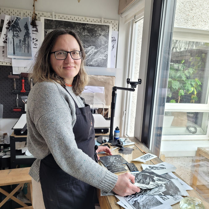 Artist in a studio portrait