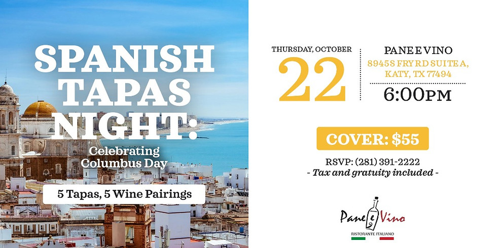 Spanish Tapas Night: Celebrating Columbus Day