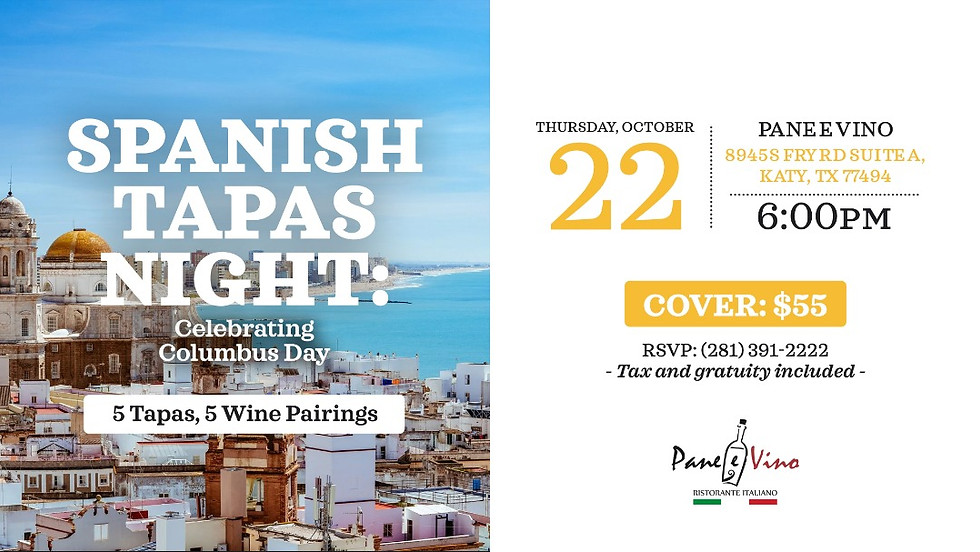 Spanish Tapas Night: Celebrating Columbus Day