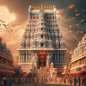 Sri Venkateswara Swamy Temple, a landmark Hindu pilgrimage site atop Tirumala Hills in Andhra Pradesh, India