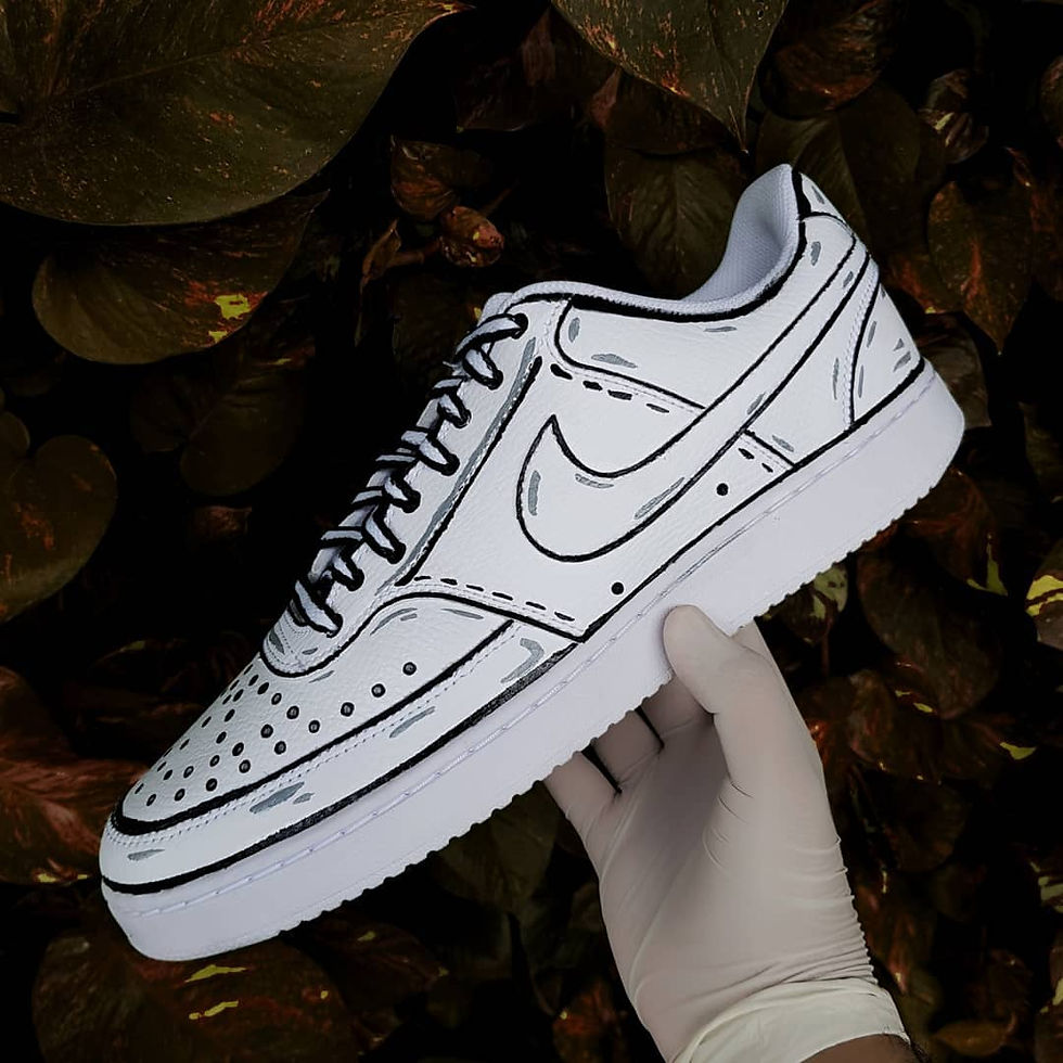 Custom Nike Sneaker court vision air force cartoon sketch doodle