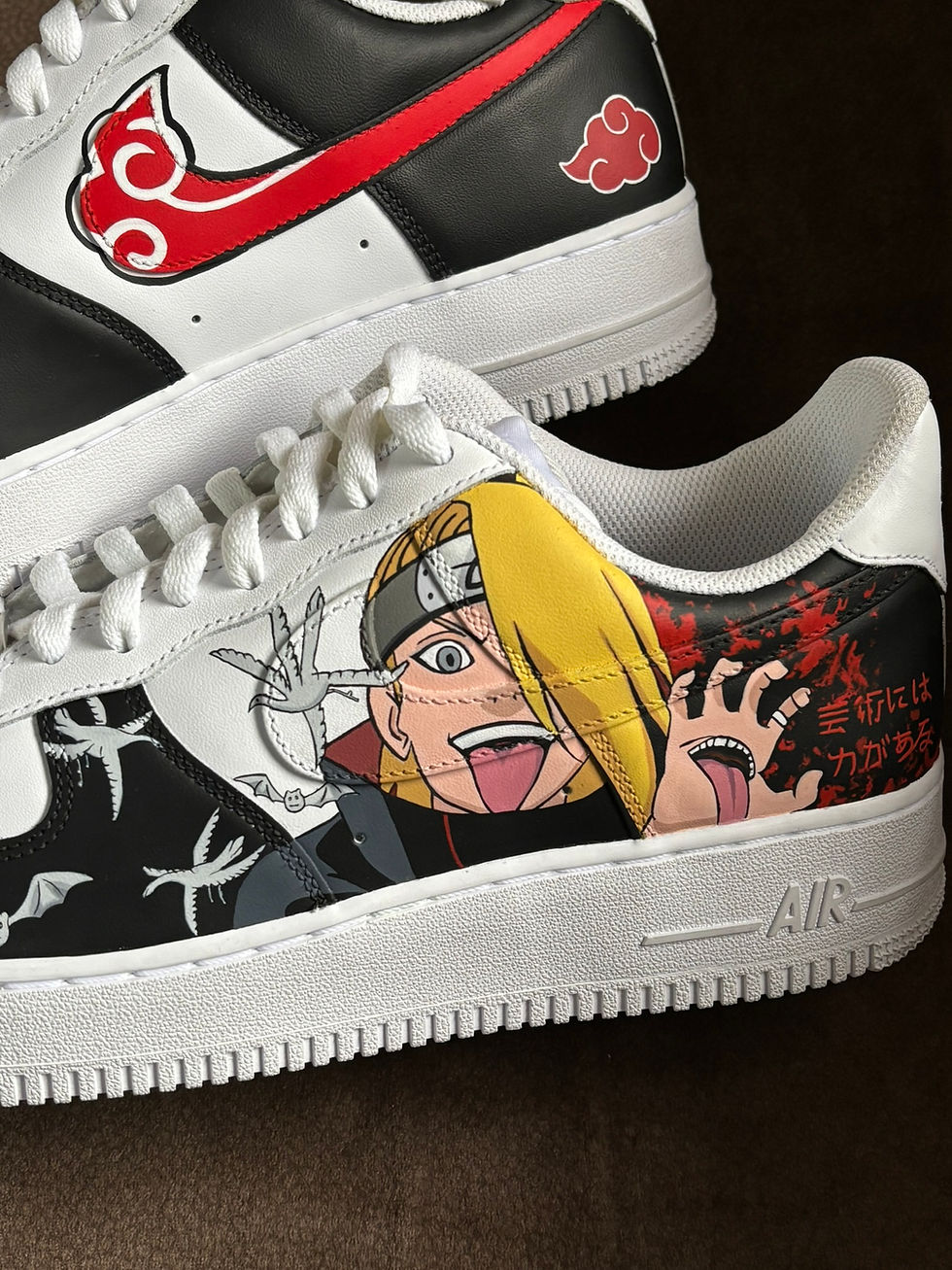 Custom Nike Air Force 1 Sneakers Naruto Deidara Akatsuki | Anime Shoes