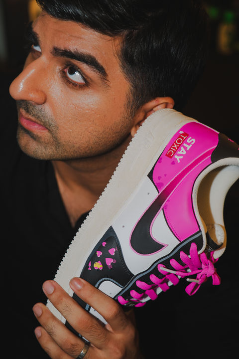 Raunaq Rajani wearing Courtside Custom Nike Sneakers