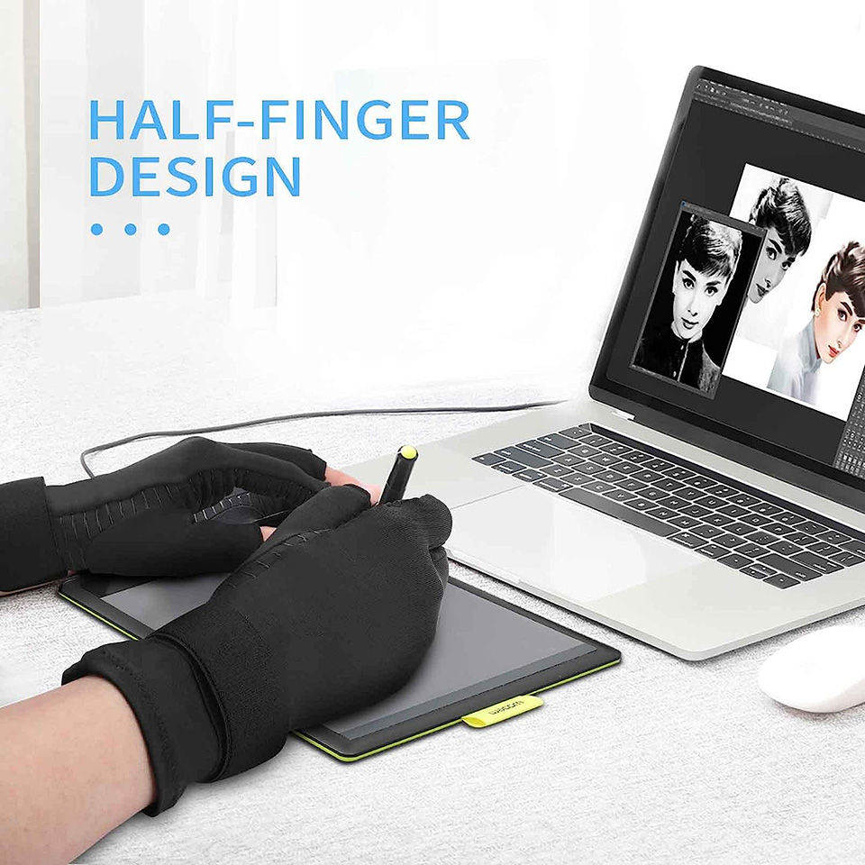 Thumbnail: GOBYGO 1Pair Compression Gloves Strap Carpal Tunnel Support Soft And Breathable 