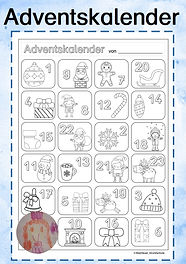 Adventskalender zum Ausmalen für die Vorweihnachtszeit in der Grundschule