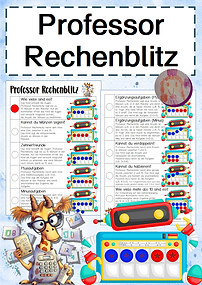 Blitzrechnen üben mit Professor Rechenblitz