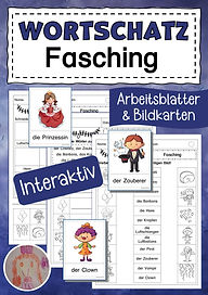 Unterrichtsmaterial DaZ DaF Wortschatz Fasching / Karneval thematische Wörterkiste