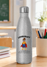 Lehrergeschenk mit Humor Lehrerin Superheldin Thermoskanne