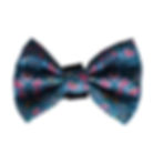 Floral teal dog bow tie
