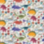 Colorful dinosaurs and flowers pattern