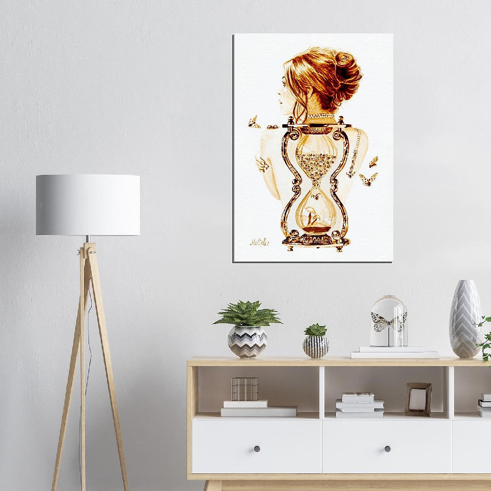 Thumbnail: Canvas Time Flies, Surrealism art, Ladybug art, Sand clock art, Hourglass art