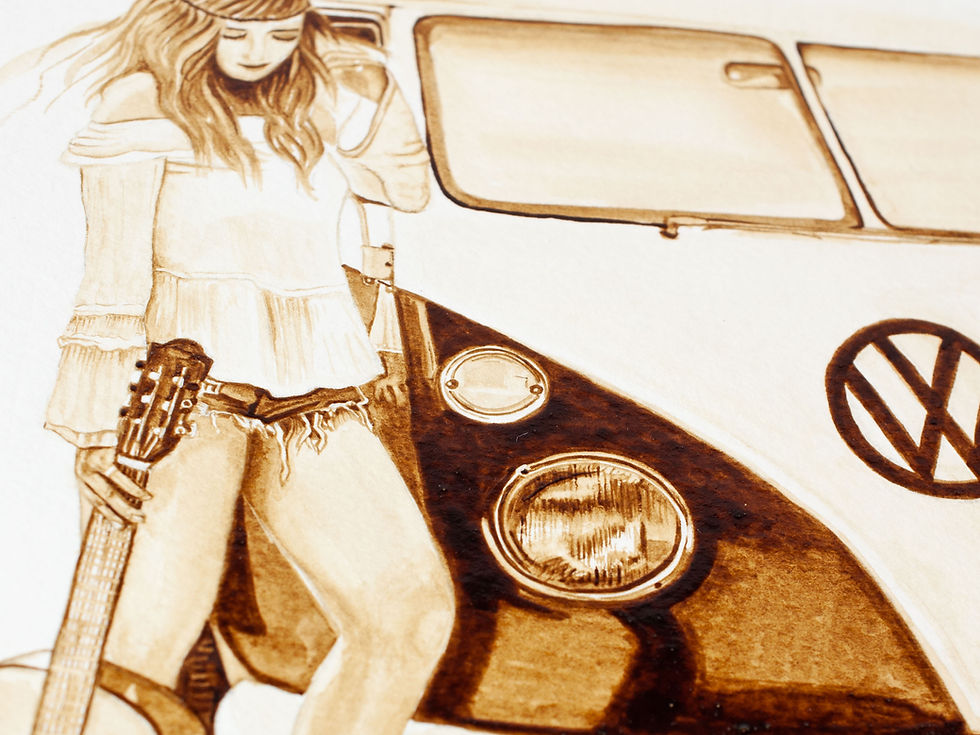 Thumbnail: Woodstock festival, Hippie wall art, Travel poster, Feminist wall art