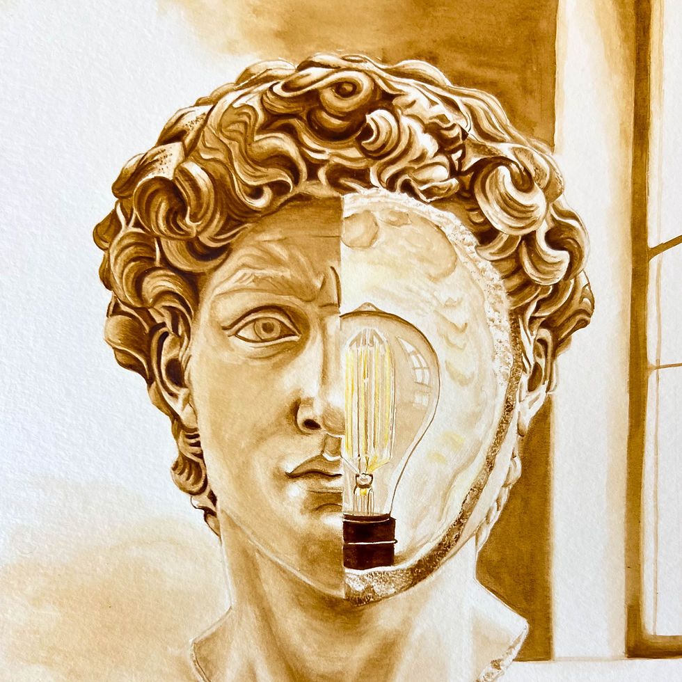 Thumbnail: a close up look of the statue of David painting