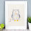 Thumbnail: Sleeping owl poster decor, Celestial decor, gender reveal gift, kids bedroom art