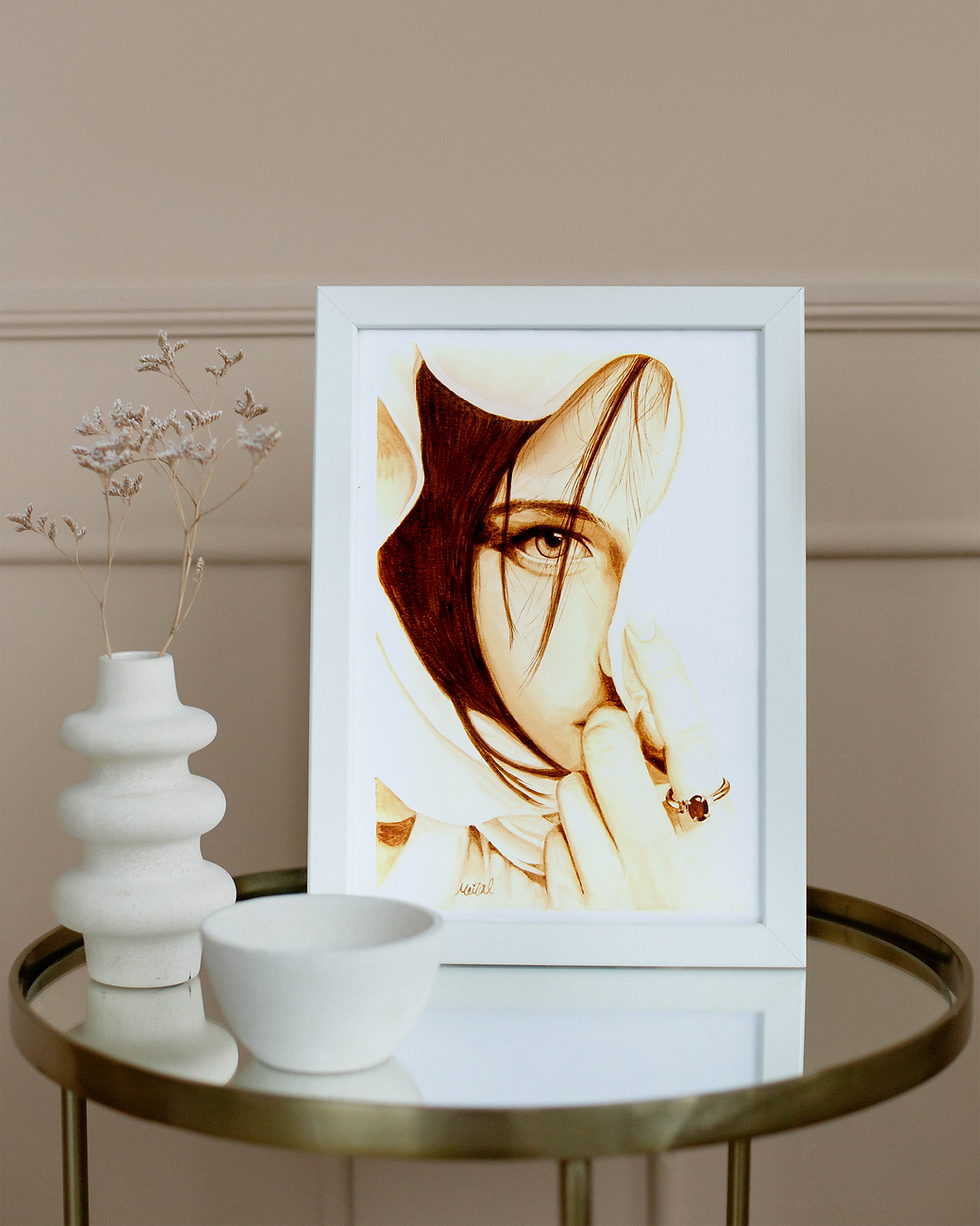 Thumbnail: Original Coffee painting,  fortune teller, Mystic art, Coffee shop decor