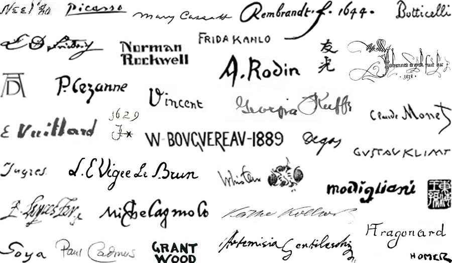 famous artist signatures