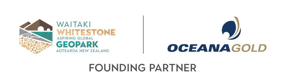 The logo of OceanaGold, the founding partner of Waitaki Whitestone Geopark