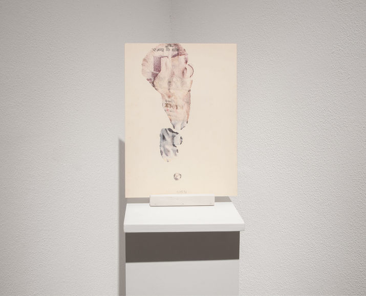 Maurizio Osti - Senza titolo [Waterwriting], 1976, tecnica mista su carta, 28.4x21 cm -  Testa o testa, Studio la Linea Verticale