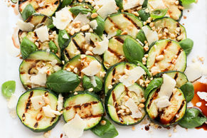 Grilled Zucchini with Pine Nuts and Parmesan