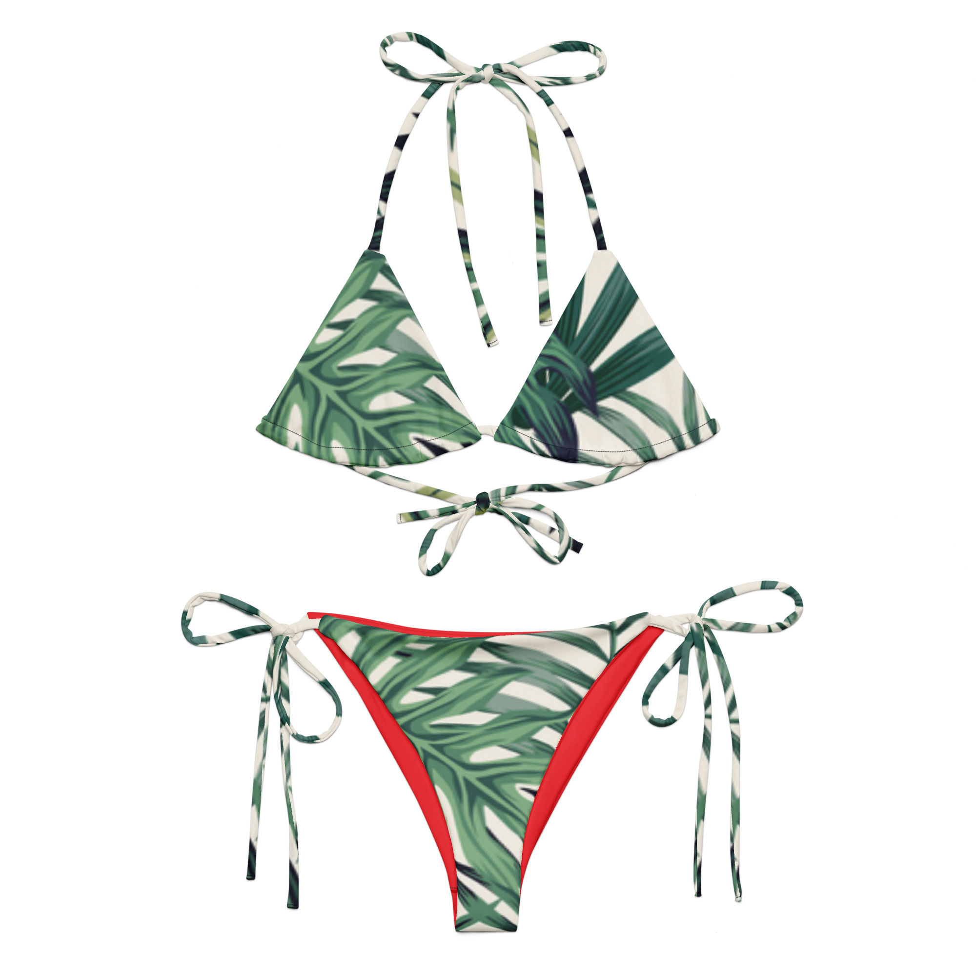 All-over print recycled string bikini