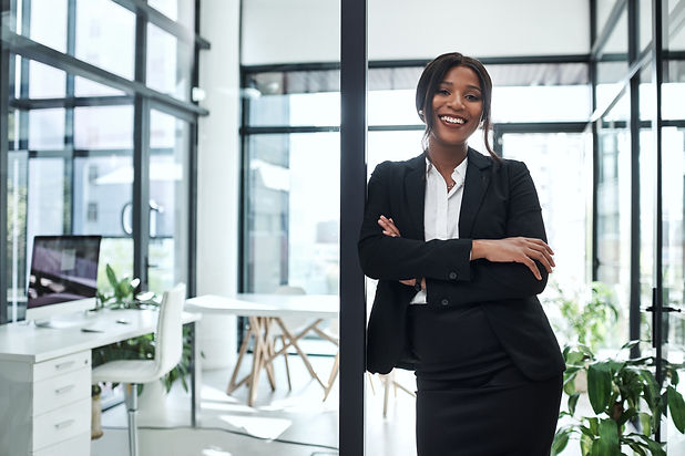 Happy, accountant and portrait of business woman in finance agency, development or company