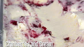 Cranberries and Cream Ice Cream for the Holidays!