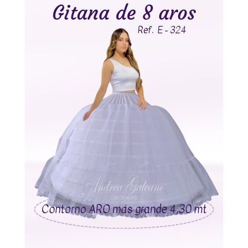 Miniatura: Enagua estilo Princesa Gitana de 8  aros