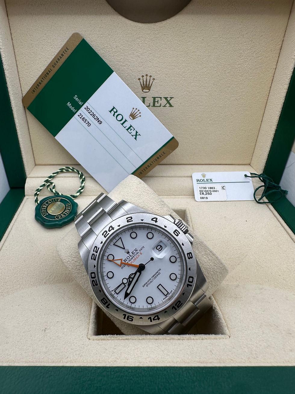 Thumbnail: Rolex Explorer 2 Men’s Watch 216570- Polar White Dial - 2019 Box And Papers