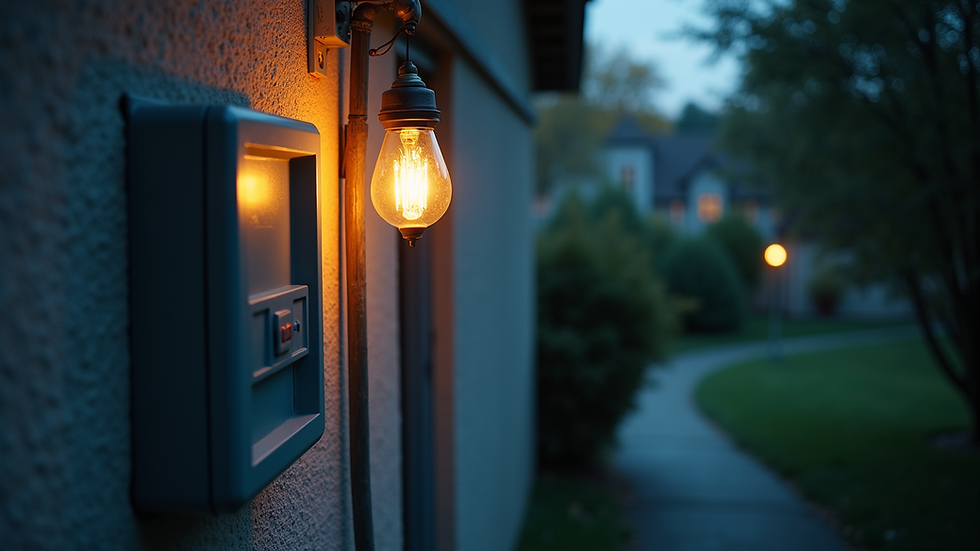 High angle view of a well-lit electrical panel