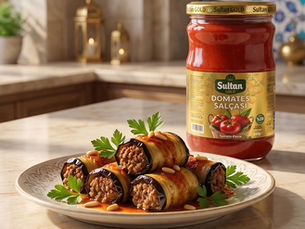 Sultan Gold domates salçası ile hazırlanan kıymalı İslim Kebabı