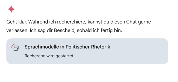 Gemini startet die Recherche