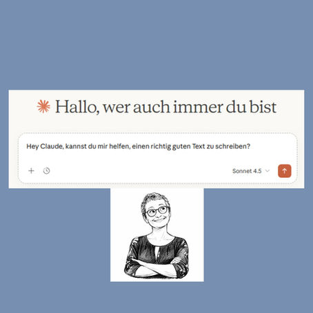 Screenshot: Anfrage an Claude, ob es einen guten Text schreiben kann