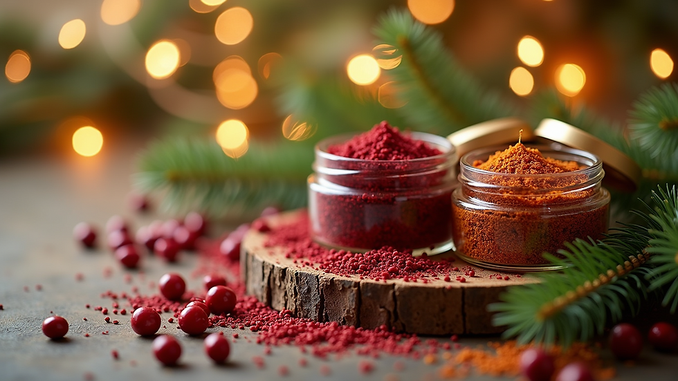 Close-up view of natural cosmetic jars with plant extracts