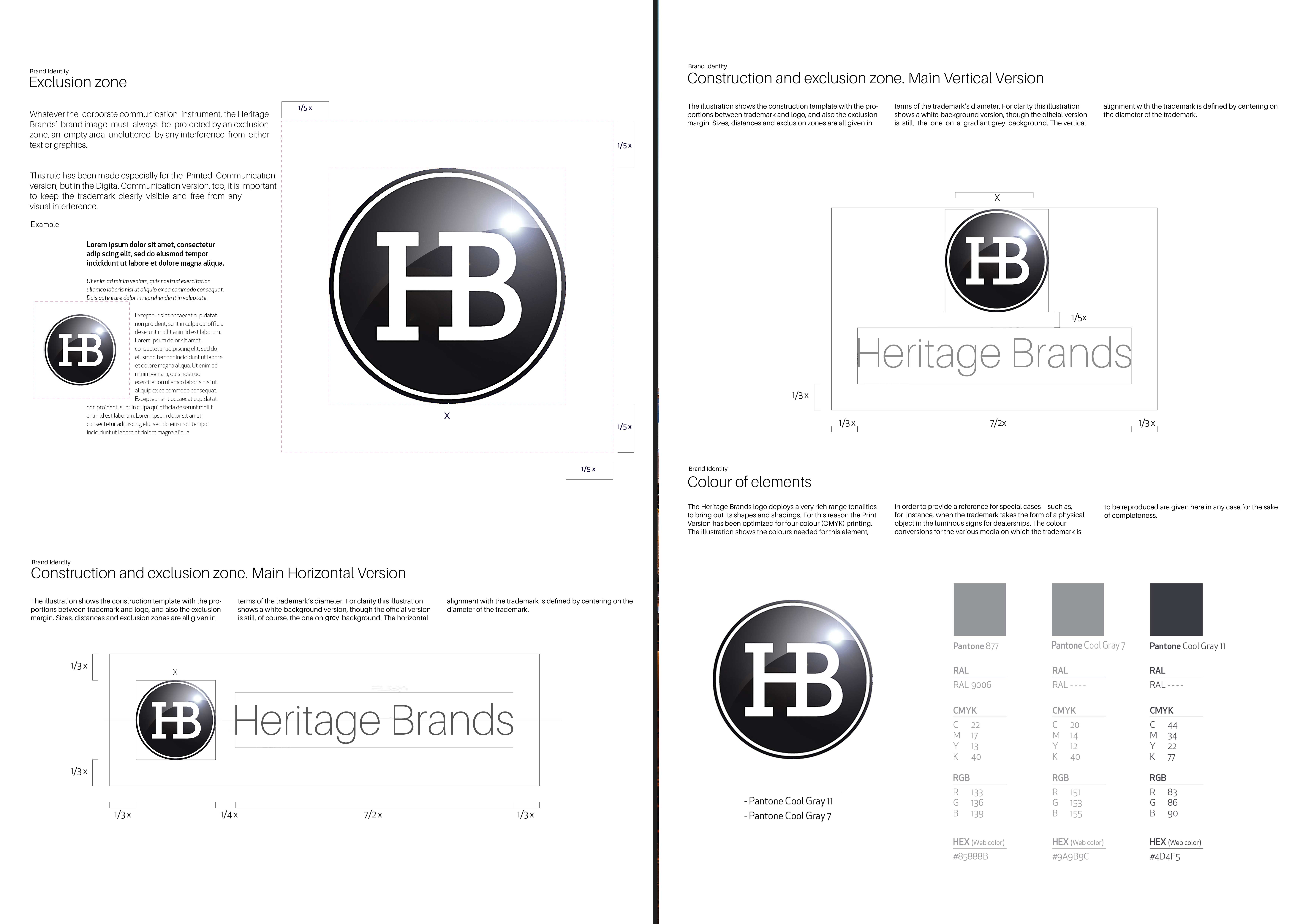 Heritage Brands visual identity background system